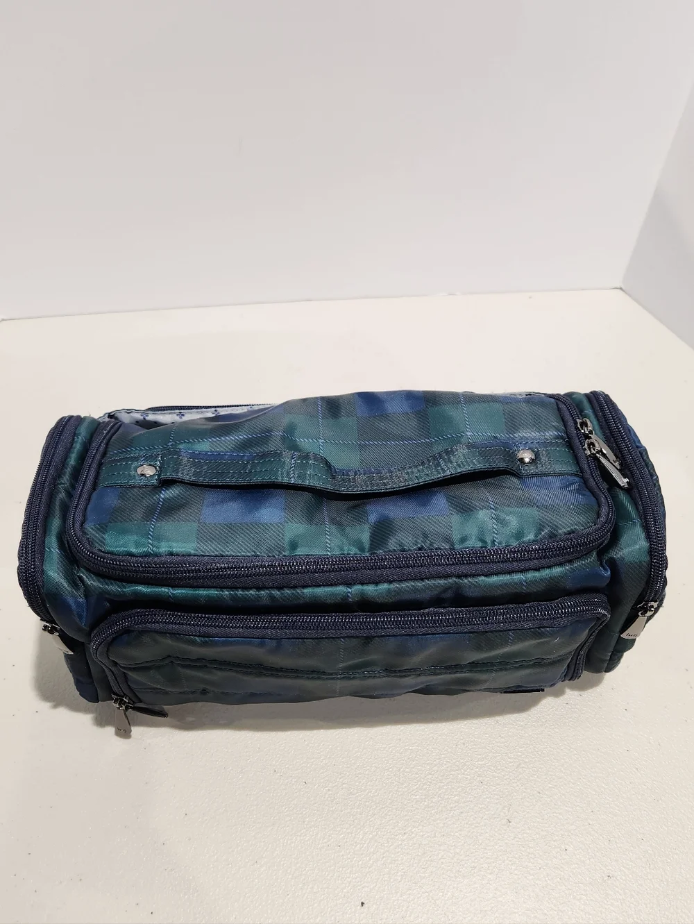 Lug XL Trolley Bag Cosmetic Toiletry Bag Green Navy Plaid